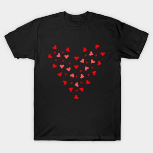 red hearts, heart, love, engagement, wedding, valentine's day T-Shirt